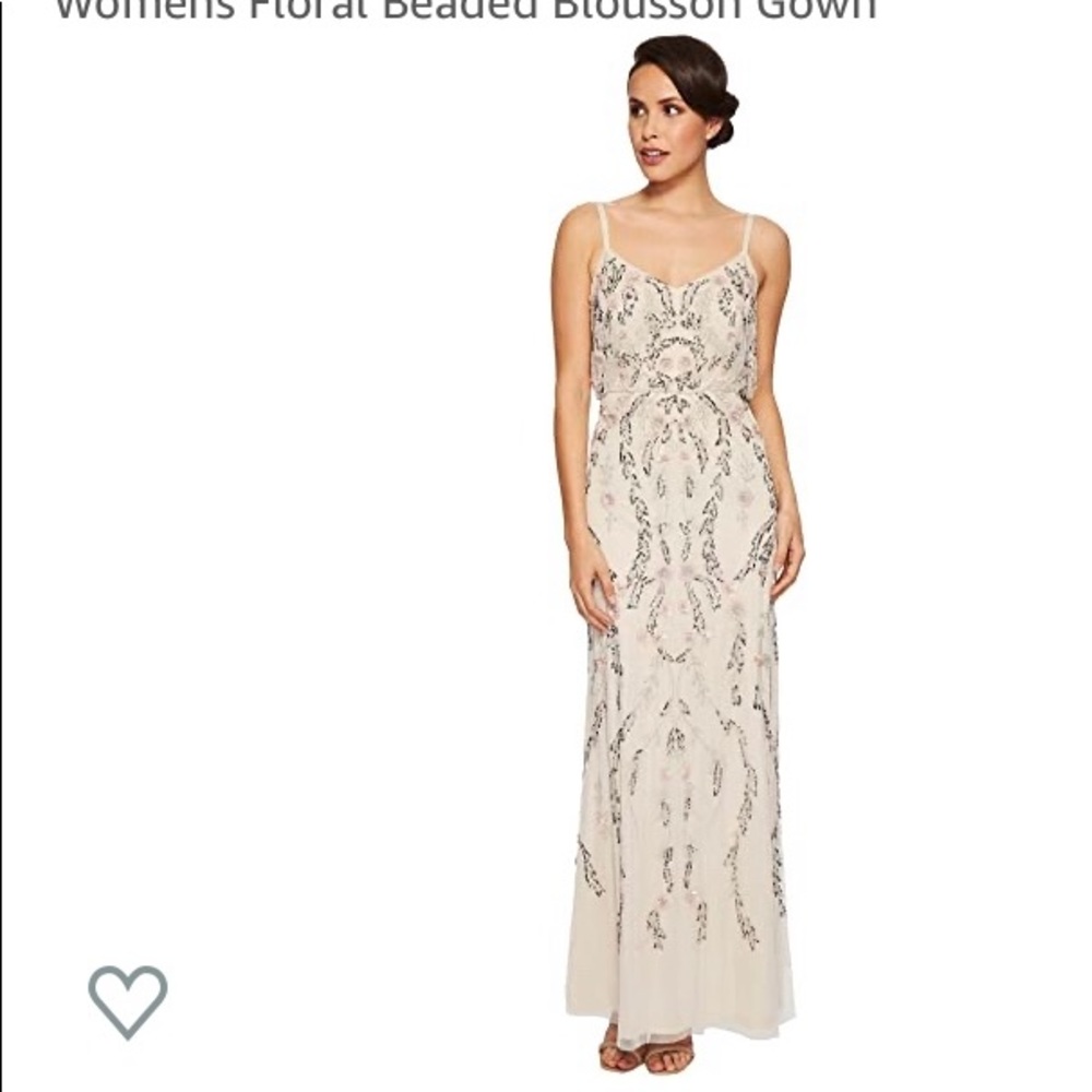 Adrianna Papell Beaded floral blouson gown BNWT